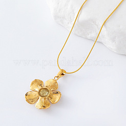 3 шт. ожерелье из нержавеющей стали с цветочным кулоном для женщин LE1173
