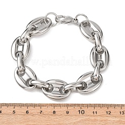 Armbänder aus Edelstahl 304 mit Kaffeebohnen-Gliederkette für Damen und Herren&nbsp;BJEW-F529-10B-P