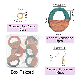 DIY-Sets zur Herstellung baumelnder Ohrringe aus Walnussholz&nbsp;DIY-OC0006-69