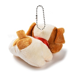 ベルベットの犬のキーホルダー  pp綿の詰め物と金属の留め金付き  ペルー  11cm&nbsp;HJEW-PW0005-08C