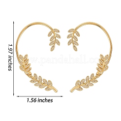 Прозрачные серьги-гвоздики с кубическим цирконием в виде листьев&nbsp;EJEW-SZ0001-82