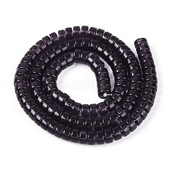 透明ガラスビーズ連売り  フラットラウンド  インディゴ  6~6.5x3~3.5mm  穴：0.8~1mm  約112~120個/連  14.57~15.16''（37~38.5センチメートル）&nbsp;GLAA-N026-3x6mm-T11