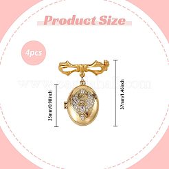 4 broche con medallón de circonita cúbica transparente y micropavé de latón&nbsp;JEWB-PH01313