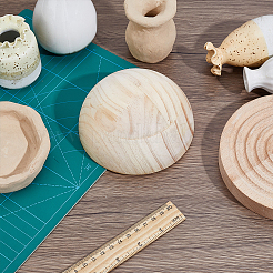 Unbemalte Endstücke und Spindeln aus Holz zum Basteln&nbsp;WOOD-WH0029-178A