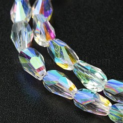 Прозрачные стеклянные бусины гальваническим пряди&nbsp;GLAA-K064-03A-AB01