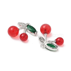 Подвески из латуни и стекла с микропаве из кубических цирконий&nbsp;KK-S532-08P