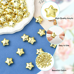 60 шт. гальванопокрытие непрозрачные акриловые бусины&nbsp;PACR-PA0001-04B