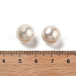シェルパールビーズ  片穴ビーズ  洗練された  ラウンド  フローラルホワイト  12mm  穴：1.5mm&nbsp;BSHE-L042-B08-03