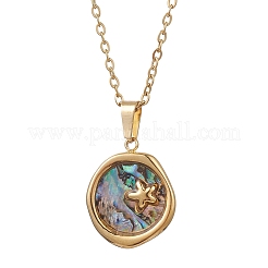 Collier pour femme avec pendentif en nacre d'ormeau naturelle (3 pièce&nbsp;NJEW-JN05953