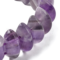 Doppelkegel-Stretcharmbänder aus natürlichen Amethystperlen für Frauen und Männer&nbsp;BJEW-C097-05A