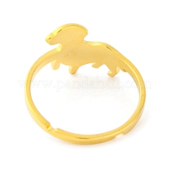 201ステンレススチール製調節可能な女性用リング  動物  犬  12.5mm  内径：18mm&nbsp;RJEW-D082-04H