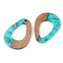 Pendentifs en résine transparente et bois de noyer&nbsp;RESI-S389-026A-B03