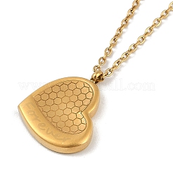 Ожерелья с подвеской в форме сердца из нержавеющей стали 304&nbsp;NJEW-N055-14G