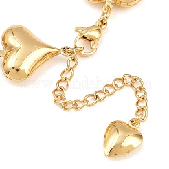 Браслеты-цепочки в форме сердца из нержавеющей стали 304 для подарка на День святого Валентина&nbsp;BJEW-D359-17A-G