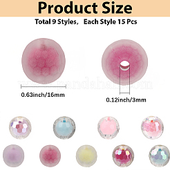 135шт 9 цвета прозрачные акриловые бусины&nbsp;TACR-PA0001-04