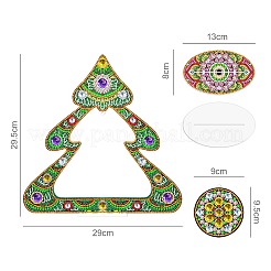 Décoration d'affichage d'arbre de noël diy kits de peinture au diamant&nbsp;DIAM-PW0001-089A