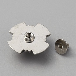 亜鉛合金＆樹脂コインネジリベット  DIYレザークラフト爪  クロス  ブラック  19.5x19.5x7mm  穴：2.8mm&nbsp;FIND-WH0110-630P-01