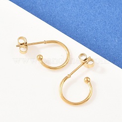 Boucles d'oreilles à tige en acier inoxydable 304 en forme de C&nbsp;EJEW-Z154-01G-01