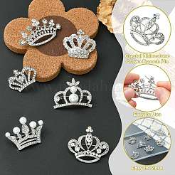 7 spilla a forma di corona con strass di cristallo in 7 stili con perle di plastica&nbsp;JEWB-CJ0003-19