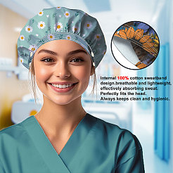 2 шт. 2 стиля хлопковые регулируемые набивные шапки с принтом рабочие кепки для женщин и мужчин&nbsp;AJEW-DR0002-22A