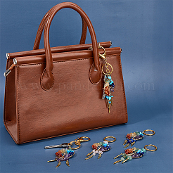 5шт 5 стиля брелок с драгоценными камнями KEYC-NB0001-68