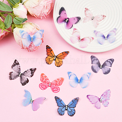 60 шт. 12-х цветный полиэстеровый аксессуар для украшения в виде бабочки&nbsp;FIND-SP0004-59