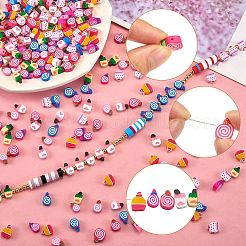 320шт 8 стиля ручной работы бусины из полимерной глины CLAY-SZ0001-81