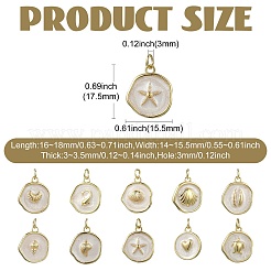 10 pz 10 stili pendenti in ottone smaltato oceano&nbsp;KK-CJ0005-89