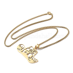 201 полое ожерелье с ковбойской шляпой из нержавеющей стали&nbsp;LS-NJEW-H065-27G