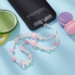 Акриловые мобильные ремешки из бисера HJEW-JM01229