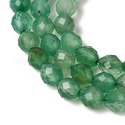 Нити из окрашенных и подвергнутых термической обработке натуральных зеленых ониксовых агатовых бусин&nbsp;G-K376-F23-01