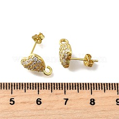 Латунные серьги-гвоздики из циркония KK-Z102-12G