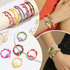 350 шт. фруктовые бусины из полимерной глины ручной работы CLAY-PA0001-05