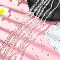 6 нити 3 стилей гальванизированные прозрачные стеклянные бусины нити GLAA-CJ0002-80