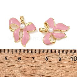 Colgantes de latón esmaltado y perlas de imitación de ABS&nbsp;KK-T001-05G