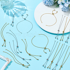 16 шт. 2 цвета регулируемые цепи из нержавеющей стали 304 для изготовления браслетов AJEW-ME0001-03