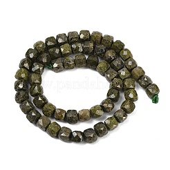 Натуральный эпидот с нитями пирита G-H078-C41-6mm