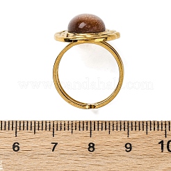 Anelli ovali in pietra d'oro sintetica&nbsp;RJEW-M063-01G-19