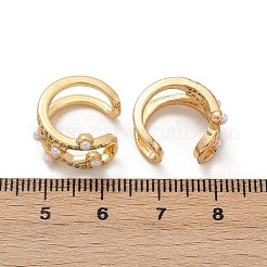 C-förmige Manschettenohrringe aus Messing mit Mikropavé und klaren Zirkonia&nbsp;EJEW-Z111-04G-04