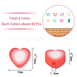 320шт 8 цвета бусины из полимерной глины ручной работы CLAY-SZ0001-83