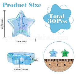 30 шт. гальванизированные прозрачные акриловые бусины&nbsp;MACR-YW0004-05A