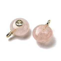 Плоские круглые подвески из натурального розового кварца&nbsp;G-H318-01G-A-03