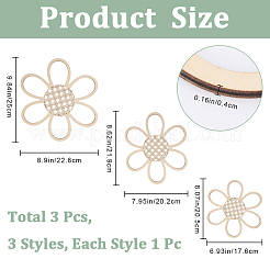 3шт. набор подвесок из натурального дерева WOOD-WH20002-04B