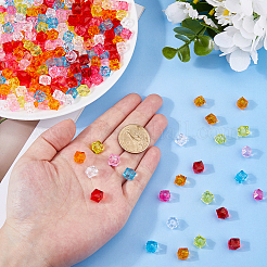 350шт 7 цвета прозрачные акриловые бусины&nbsp;TACR-DC0001-12