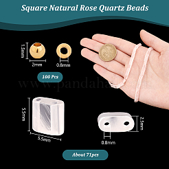 1 Strang quadratische natürliche Rosenquarzperlenstränge&nbsp;G-NB0005-56