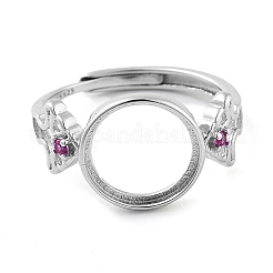 Плоское круглое регулируемое кольцо с 925 компонентом из стерлингового серебра STER-G042-01P