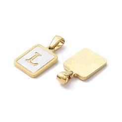 Placcatura ionica (ip) 304 acciaio inossidabile pavé pendenti a conchiglia&nbsp;X-STAS-G327-01G-L