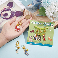 6 шт. 6 стиля эмалированная рыба из сплава и подвеска манэки-нэко HJEW-PH01618