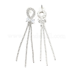 Boucles d'oreilles en strass cristal et zircone cubique transparente&nbsp;EJEW-C037-01E-P