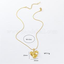 3 шт. ожерелье из нержавеющей стали с текстурированными сердечками и имитацией жемчуга для женщин YT7025